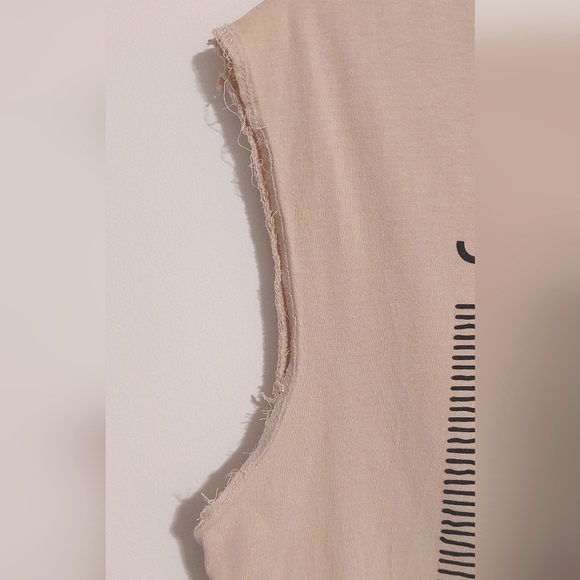H&M Joy Division Unknown Pleasures Unisex Beige Sleeveless T-shirt EUC Size XS - Picture 7 of 8
